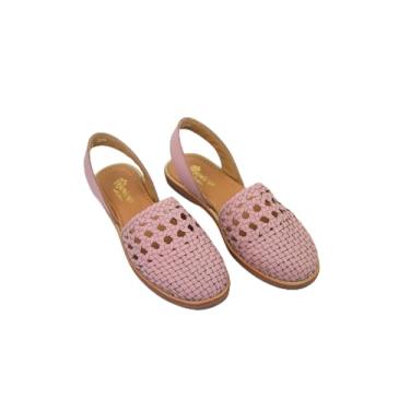 Imagem de Macarena Collection Sandálias femininas de couro para mulheres | Huarache sandálias mexicanas feitas à mão | Sandálias femininas confortáveis e elegantes 2340, rosa, 40