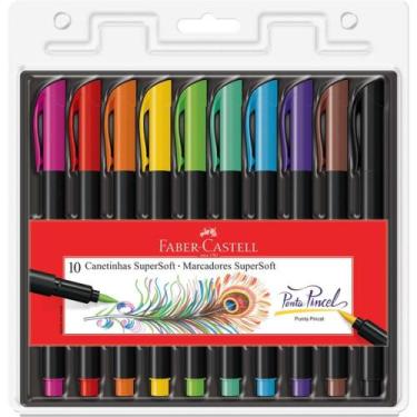 Imagem de Caneta Hidrografica Supersoft BRUSH 10 Cores - FABER-CASTELL