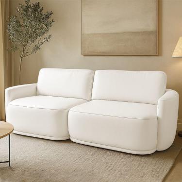 Imagem de Sofá 2 Lugares Orgânico 194cm Modulado Para Sala Brumma Bouclê K01 - D'rossi Cor Off White