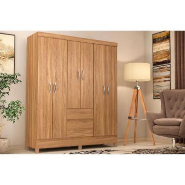 Imagem de Guarda Roupa Solteiro 6 Portas E 2 Gavetas Flash Ii Amêndola Touch - Demóbile