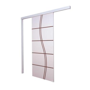 Imagem de Porta De Correr Branco Prime Frisada Fs Duplo 210x70