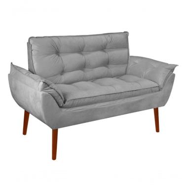 Imagem de Namoradeira Opala Elegante Suede Cinza Claro