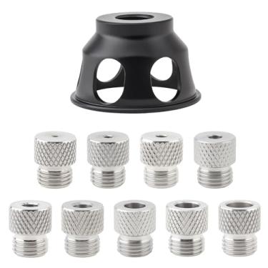 Imagem de Omninmo Guia de furo de perfuração de ângulo de 90 graus, posição de perfuração de furo reto, gabarito de cavilha autocentralizante, guia vertical de liga de alumínio com buchas de broca de 2/3/4/5/6