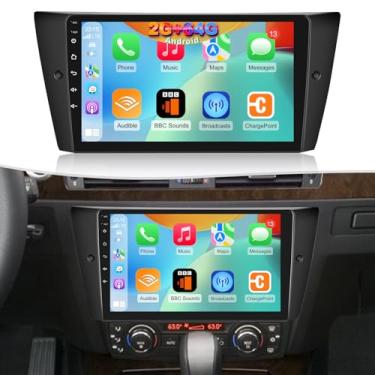 Imagem de Rádio automotivo Volxcereo 2G + 64G para BMW Série 3 328i 335i 325i (E90/E91/E92/E93) 2005-2011 com Carplay sem fio Android Auto, tela sensível ao toque estéreo de 9 polegadas com câmera de reserva