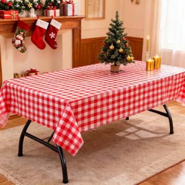 Imagem de As toalhas de mesa retangulares descartáveis de plástico são impermeáveis e resistentes a óleo para piqueniques, churrascos e festas na cozinha