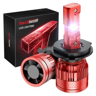 Imagem de Torchbeam Lâmpadas LED 9003/H4, 1000% de alto brilho, H4 branco frio 6500K com ventilador de resfriamento, com vida útil de 60.000 horas, pronto para CanBus, plug-n-Play, pacote com 2