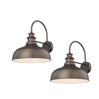 Imagem de Bestshared Luminária De Celeiro Grande Com Pescoço Ganso 16" Para Montagem Em Parede, Parede Área Externa, Iluminação Vintage Garagem (Orb + Branco, - Pacote 2)