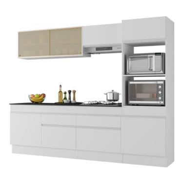 Imagem de Armário De Cozinha Completa 5 Peças Com Rodapé Mp2181 Made Multimóveis Branco Branco