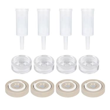 Imagem de Pacote com 4 kits de fermentação para potes de vidro largos, chucrute, kit de decapagem com 4 pesos de fermentação de vidro, 4 tampas de fermentação, 4 fechaduras, 5 anéis de silicone e 5 ilhós de