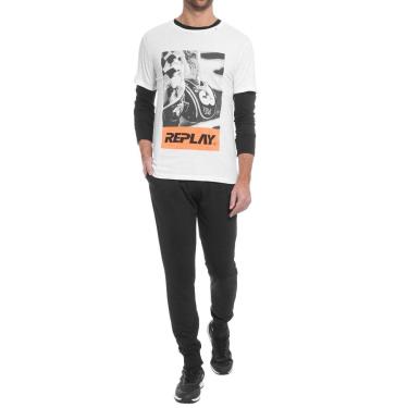 Imagem de Camiseta Replay Masculina Helmet Silk Branca-Masculino