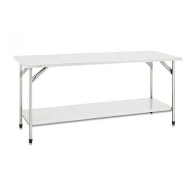 Imagem de Mesa Total Aço Inox 430 Fritomaq 190x70cm Prateleira
