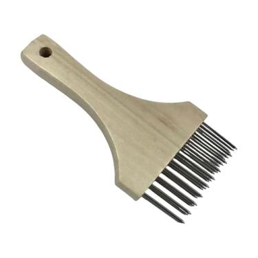 Imagem de Ｂｅｓｇａ Amaciador de carne portátil e, utensílio de cozinha manual com cabo de madeira e pinos de aço inoxidável para carne bovina, bife, peixe, Branco