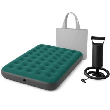 Imagem de Colchão Inflavel De Casal na cor ciano Com Bomba Multiuso + Bolsa - Teko