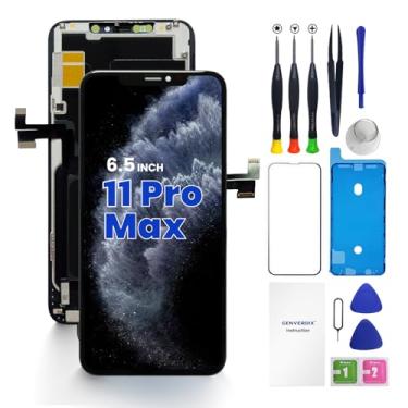 Imagem de Tela de substituição para iPhone 11 Pro Max de 16,5 polegadas, Genverdix 3D Touch LCD, kit de reparo completo, conjunto de digitalizador com ferramentas, protetor de tela de vidro temperado, adesivo