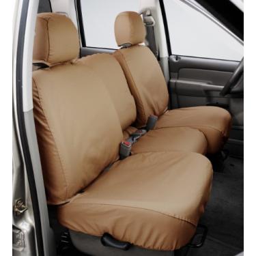 Imagem de Covercraft Capa de assento personalizada SeatSaver segunda fileira para modelos selecionados Nissan Armada - polialgodão (bronze)