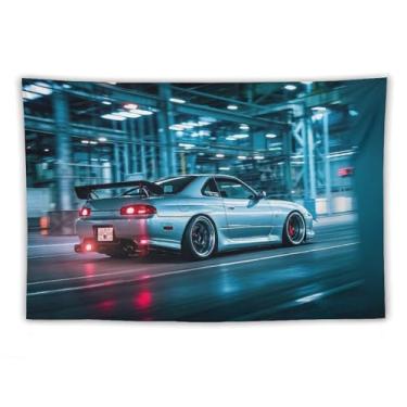 Imagem de HouLaiZhe JDM Tapeçaria de carro esportivo S15 corrida esportes legal Jdm pendurar na parede quarto decoração de casa tapeçarias estética piquenique decoração de parede arte de parede para dormitório