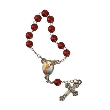 Imagem de 50 unidades Mini terço com foto de São Miguel - SJO Artigos Religiosos