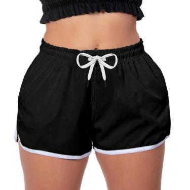 Imagem de Short Praia Feminino Cor Preto Poliéster Soltinho - MP Moda Masculina,