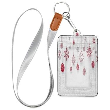 Imagem de Wassud Cordão vermelho de couro PU para decoração de Natal para crachás de identificação, porta-chaves, porta-crachás, cartões de crédito para escritórios, funcionários estudantes, funcionários