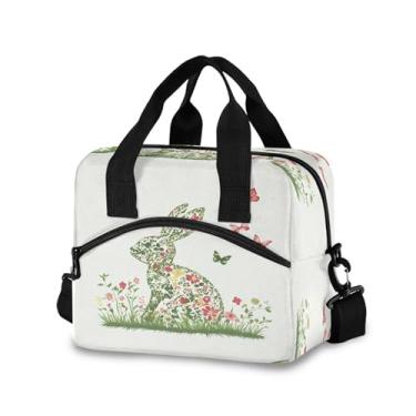 Imagem de Burbuja Lancheira térmica coelhinho da Páscoa para mulheres e homens, lancheira portátil com alça de ombro removível, lancheira para viagem, piquenique, escritório, trabalho
