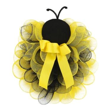 Imagem de Kuntesetty Guirlanda de Primavera para Porta de Entrada, Placa de Boas-Vindas com Abelhas, Guirlanda de Tecido para Decoração Interna de Festas