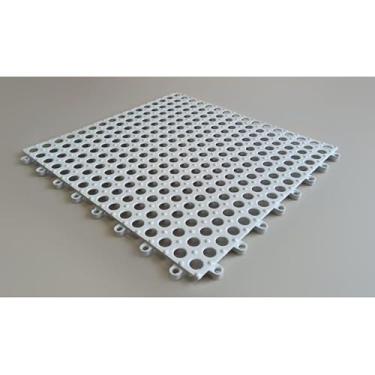 Imagem de Tapete Modular Banheiro Antiderrapante 30x30cm – 6 Unidades para Box Chuveiro Sauna e Piscina (Branco)