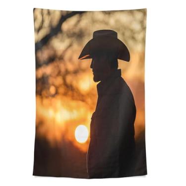 Imagem de STAYTOP Tapeçaria de parede homem caubói americano tapeçaria para decoração de casa dormitório sala de estar quarto tapete de parede (60 × 51 polegadas)