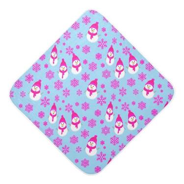 Imagem de Burbuja Toalha de banho para bebê boneco de neve com floco de neve - Toalha com capuz de musselina macia e absorvente para recém-nascidos, 89 x 89 cm