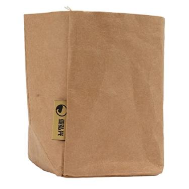 Imagem de GLOGLOW Saco de Armazenamento de Alimentos de Kraft, Material Lavado, à Prova d'água, Versátil para Alimentos, Plantas e Organização de Suprimentos de Armazenamento de Itens Domésticos (Tamanho