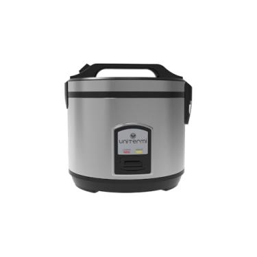 Imagem de Panela de Arroz Elétrica, Aço Inoxidável, 6 Xícaras, 500W, 220V, Antiaderente, Sistema de Aquecimento Automático, 22,5x21,5cm