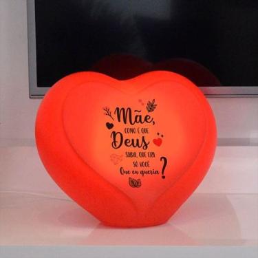 Imagem de Luminária Coração Mãe Deus Sabia Vermelha