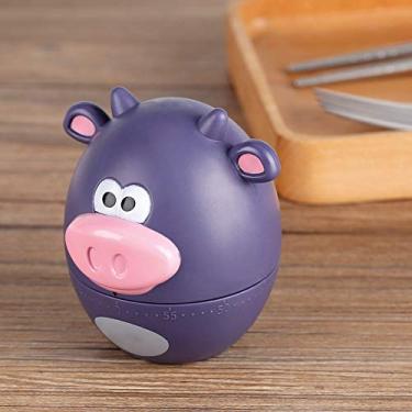 Imagem de GLOGLOW Bonito Desenho Animado Temporizador de Cozinha Mecânico Com Contagem Regressiva de 55 Minutos, Perfeito para Cozinhar e Assar (Vaca)