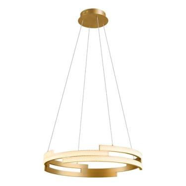 Imagem de Pendente Led 78w Hoop Dourado Branco Quente P/Sala, Jantar Dourado