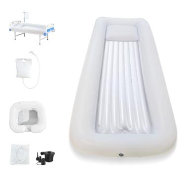 Imagem de Banheira inflável médica, banheira de cama inflável, kit médico de banheira de cabeceira de PVC, banheiras de cama para deficientes, adequadas para pessoas com deficiência, mulheres grávidas idosas