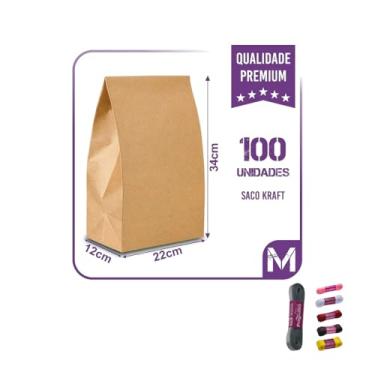 Imagem de Kit Saco de Papel SOS M 80x45cm com Fita Cetim 30mmx10mts