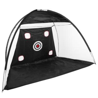 Imagem de Zyyini Rede de Treinamento de Golfe de Grama Tripla Portátil Multifuncional Rede de Alvo Fácil Montagem para Prática Diária de Golfe (Definir (conforme mostrado))