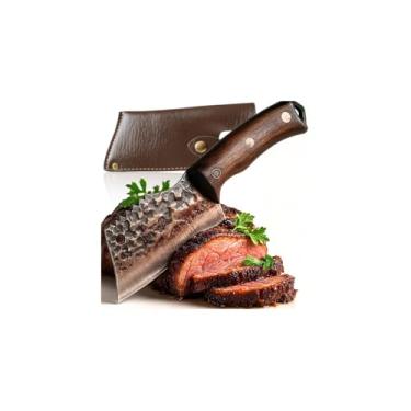 Imagem de CUTELO 7 Polegadas, Aço Inox 420 Solingen, Lâmina 17,7cm, Espessura 3mm, para Cortar Ossos e Alimentos Congelados