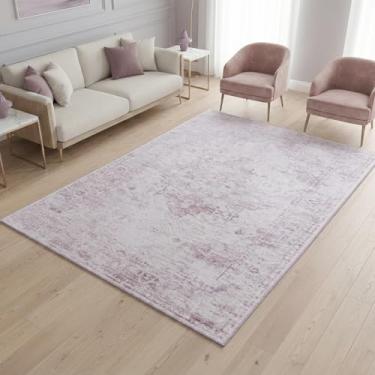 Imagem de Zanipex Tapetes de área de 20 x 25 cm para sala de estar, tapetes laváveis para quarto, 13 x 17 cm, entrada de corredores, cozinha, tapete boho interno, tapete bege para escritório (rosa polido, 9,5 x