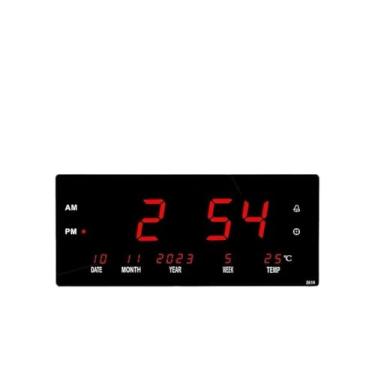 Imagem de Relógio de Parede Digital LED Grande com Termômetro - Ideal para Quartos, Recepções, Academias, Hospitais e Escolas - Visibilidade Clara em Ambientes Internos