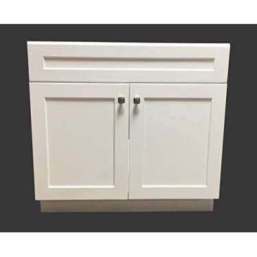 Imagem de Greenleaf Gabinete De Banheiro Com Base Única Shaker, 30" Largura X 21" Profundidade, Novo, Branco, Ws-V3021