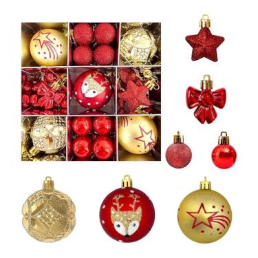 Imagem de Sclmgo Conjunto de 35 Pingentes Decorativos de Natal: E Laços, Ideais para Decorar árvores de Natal, Fazer Enfeites Natalinos Artesanais para O Dia, Ouro Vermelho, Tamanho real