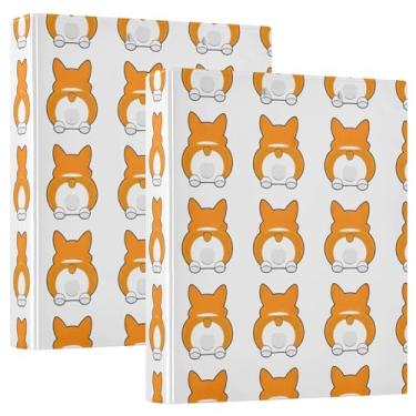 Imagem de Fichários fofos de desenho animado com 3 anéis de 3 cm comporta 200 folhas, 3 pastas de anéis, 31,5 x 27 x 6 cm, pacote com 2