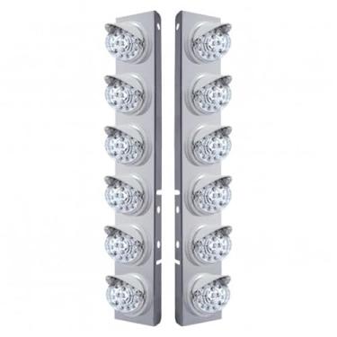 Imagem de United Pacific 37389 PB SS Suporte de limpador de ar frontal com LED âmbar de 12 x 17 Refl. Luzes e viseiras - Lente transparente