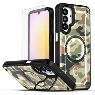 Imagem de Asuwish Capa de celular para Samsung Galaxy A26 5G capa magnética com protetor de tela de vidro temperado e suporte de proteção à prova de choque pintado suporte rígido fino híbrido A 26 26A LTE