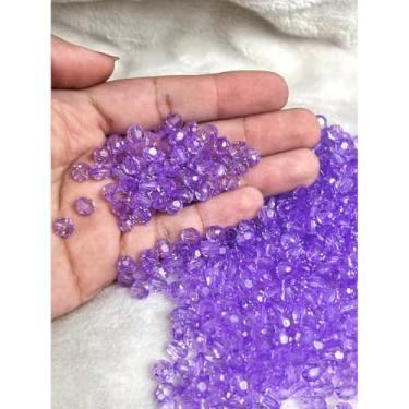 Imagem de Miçanga Acrílica Cristal 6mm Sextavada Colorida para Bijuterias e Artesanato – 200 Unidades (LILAS - 164)