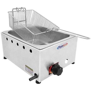 Imagem de Fritadeira Industrial A Gás 1 Cuba 5 Litros Baixa Pressão Inox C/ 1 Ce