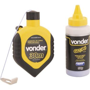 Imagem de Linha com giz para drywall 30m azul - Vonder