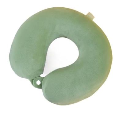 Imagem de Almofada de Pescoço para Viagem – Travesseiro Infantil e Adulto – Protetor Confortável em Veludo(3 Unidades,VERDE)