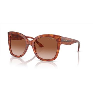 Imagem de Óculos de Sol Vogue Eyewear 0VO5338S 279213 Tam 54 / Marrom Havana/Amarelo - Lentes Marrom Gradiente