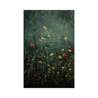 Imagem de Pintura Em Tela Vintage Floral Botânica De Flores Silvestres Da Primav